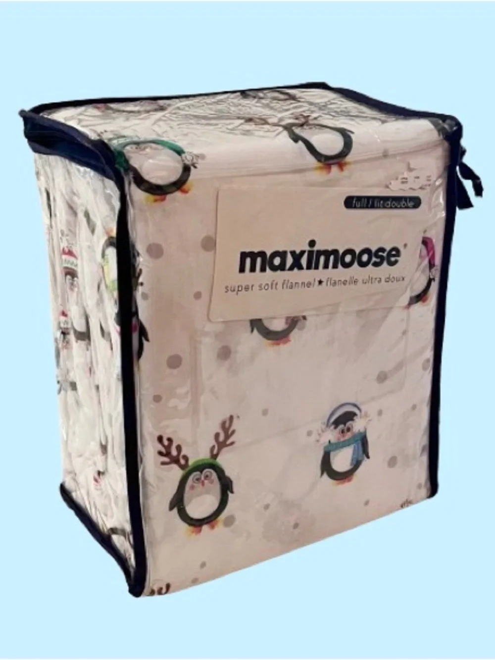 🆕- Maximoose - Colorful Penguin Flannel Sheet Set. Size: Full
